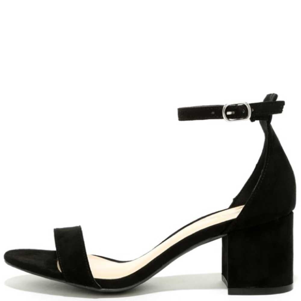 Like New! Black suede Spring Block Heels